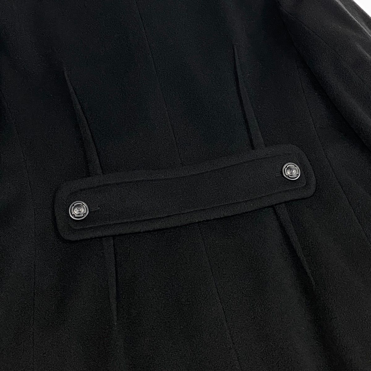 Chanel Boutique Cashmere Double Coat CC Logo Button 40 Black — view 8
