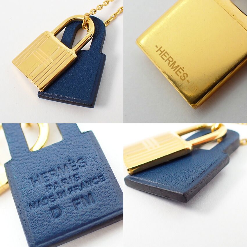 Hermes O'Kelly Gold Navy Necklace
