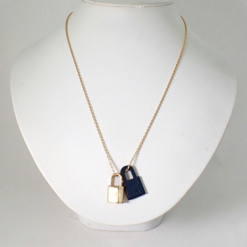 Hermes O'Kelly Gold Navy Necklace