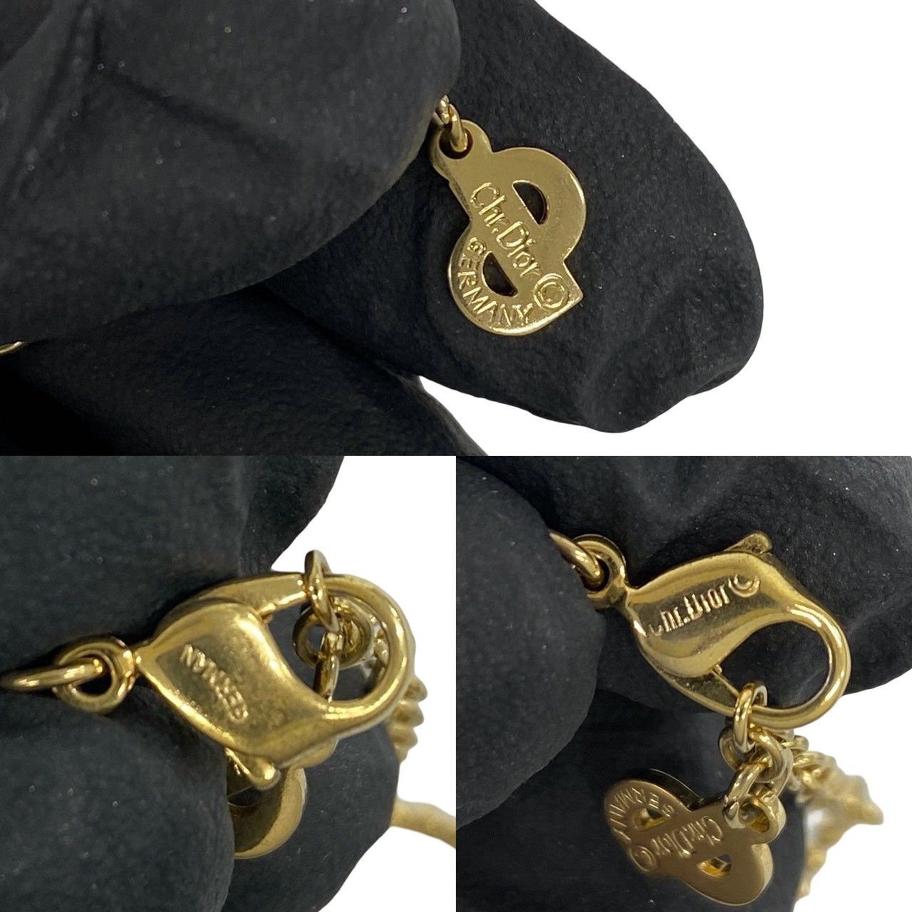 Dior Vintage CD Logo Medal Motif Necklace Ball Chain Pendant Gold