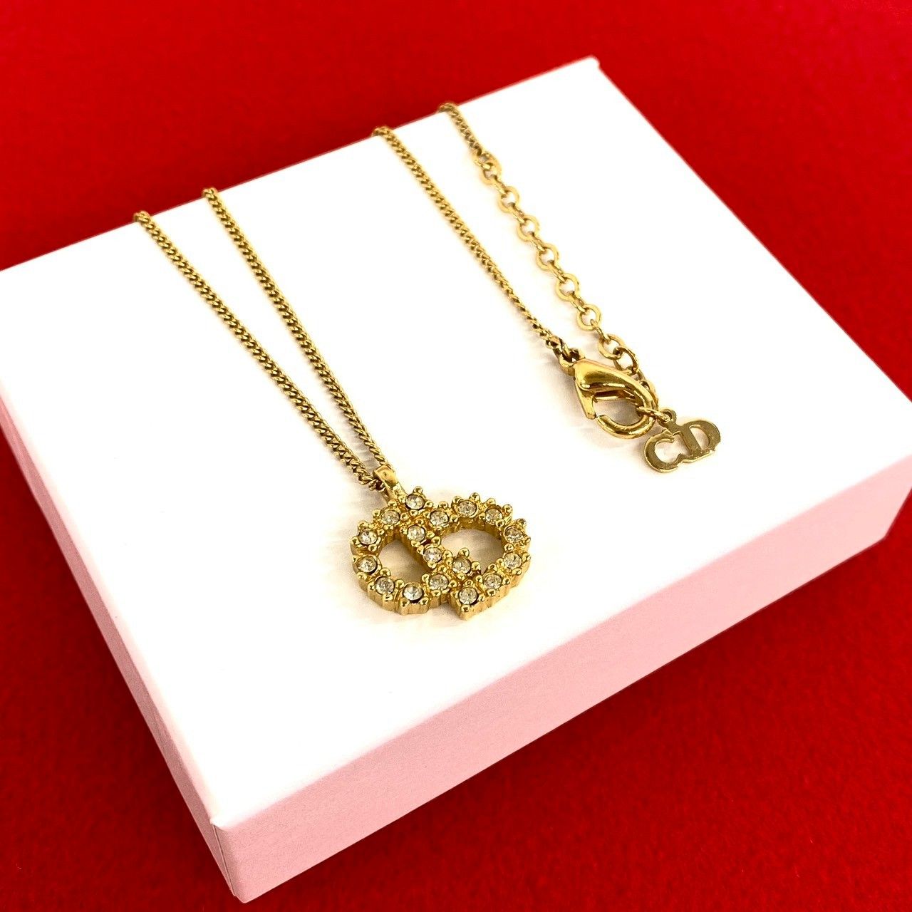 Dior Vintage CD Logo Motif Pendant Gold