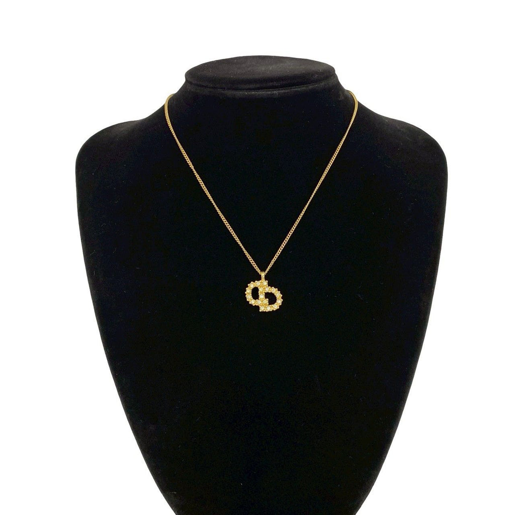 Dior Vintage CD Logo Motif Pendant Gold
