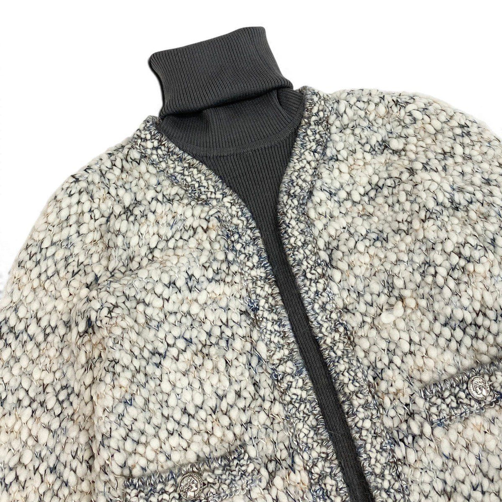 Chanel Silk Wool Docking Dress 34 Gray — view 4