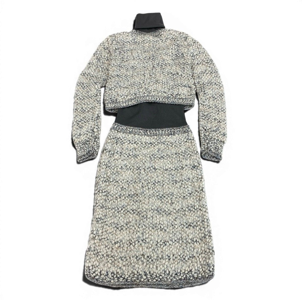 Chanel Silk Wool Docking Dress 34 Gray — view 3