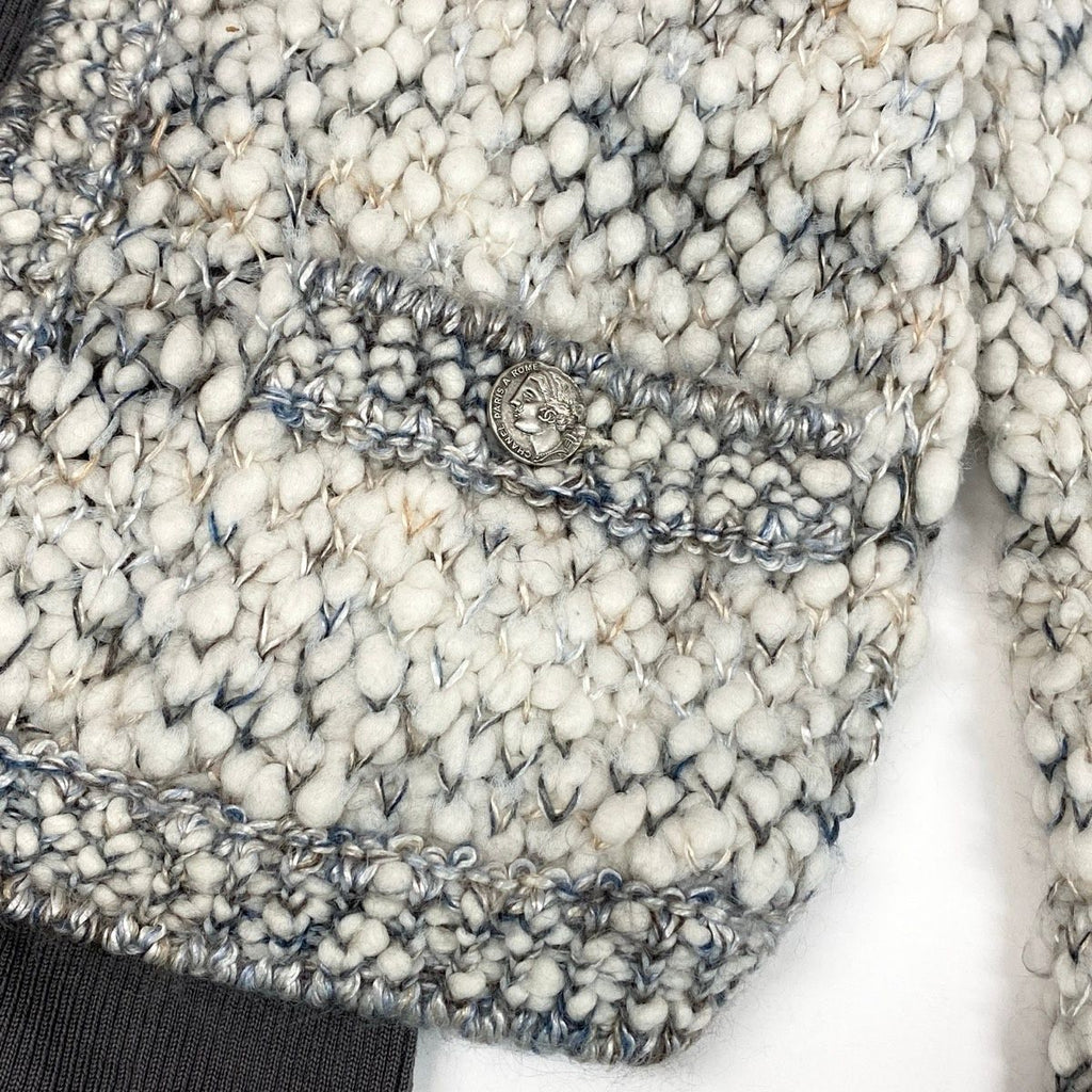 Chanel Silk Wool Docking Dress 34 Gray — view 6