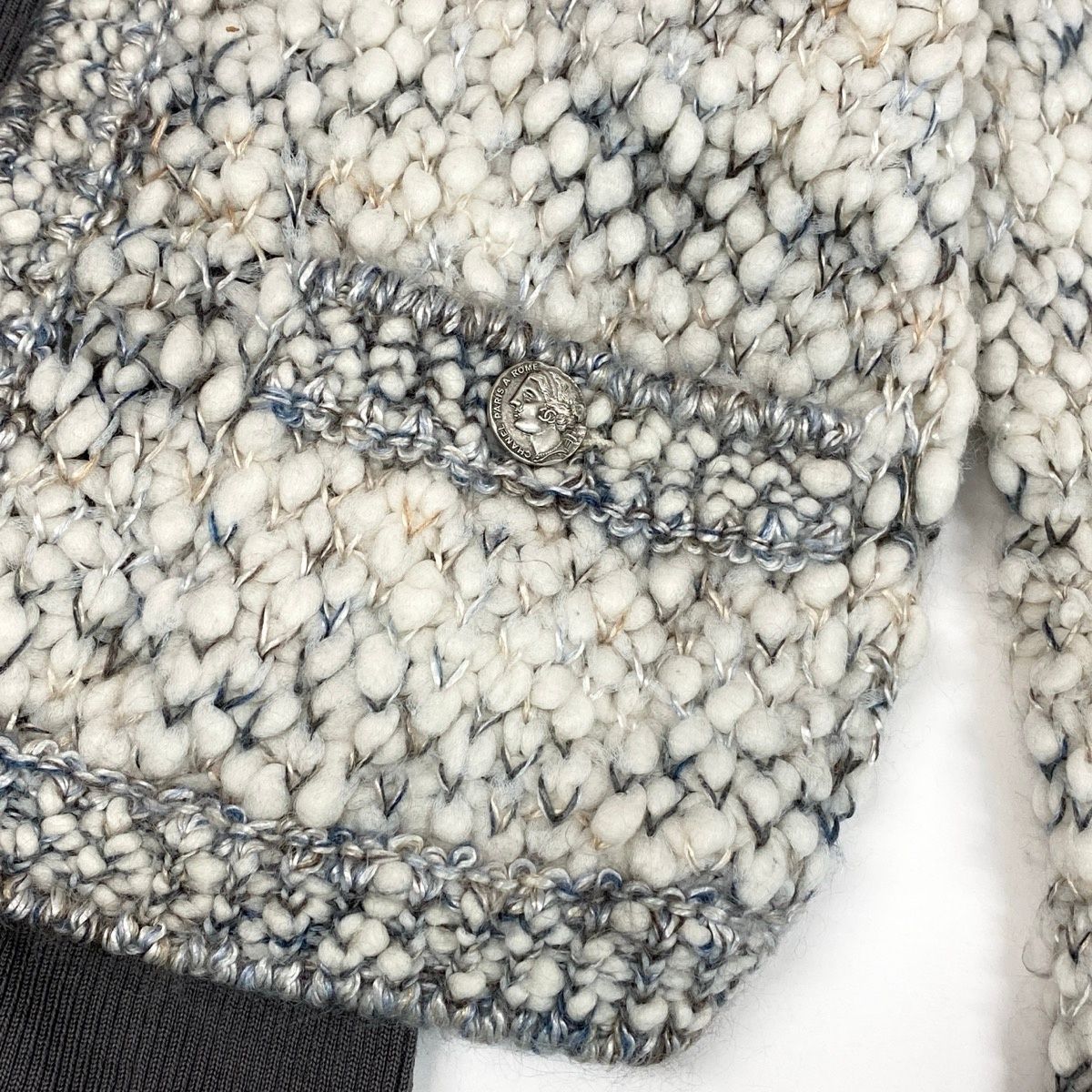 Chanel Silk Wool Docking Dress 34 Gray — view 6