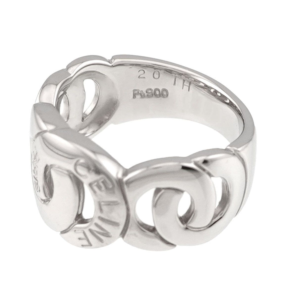 Celine Logo Ring Pt Platinum