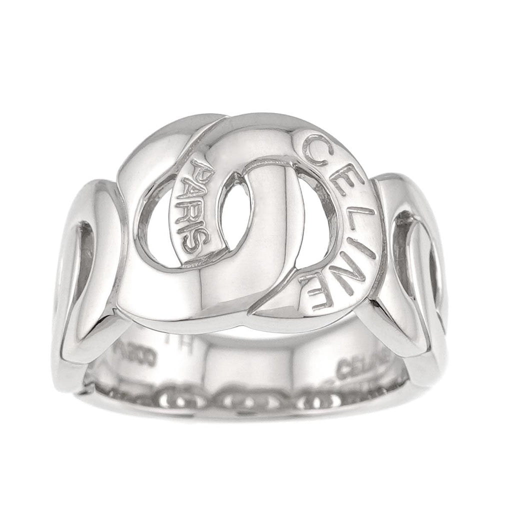 Celine Logo Ring Pt Platinum