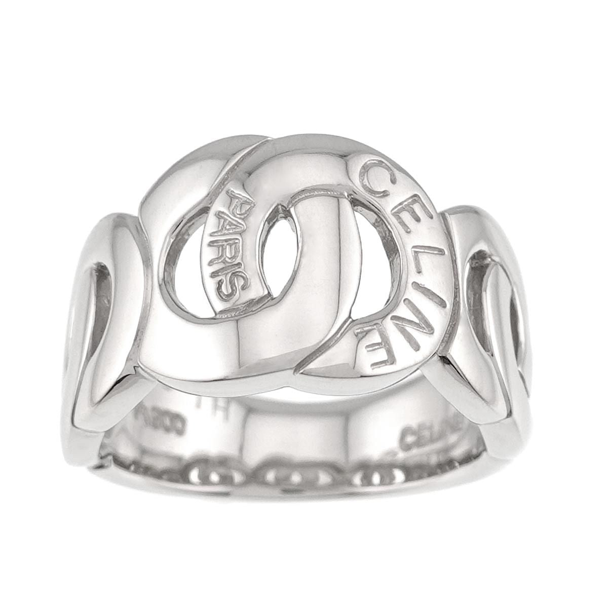 Celine Logo Ring Pt Platinum