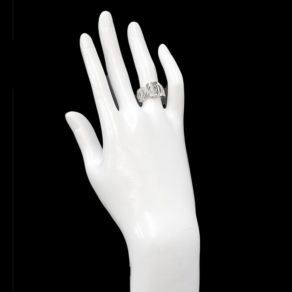 Celine Logo Ring Pt Platinum