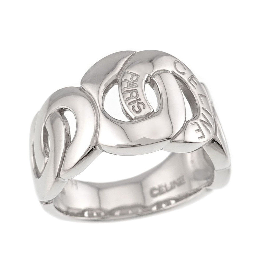 Celine Logo Ring Pt Platinum