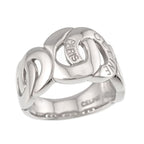 Celine Logo Ring Pt Platinum