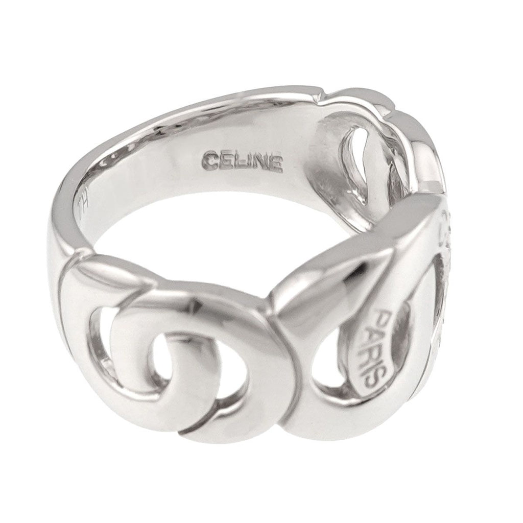 Celine Logo Ring Pt Platinum