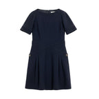 Chanel Short Sleeve Dress Gripoix Button 34 Black
