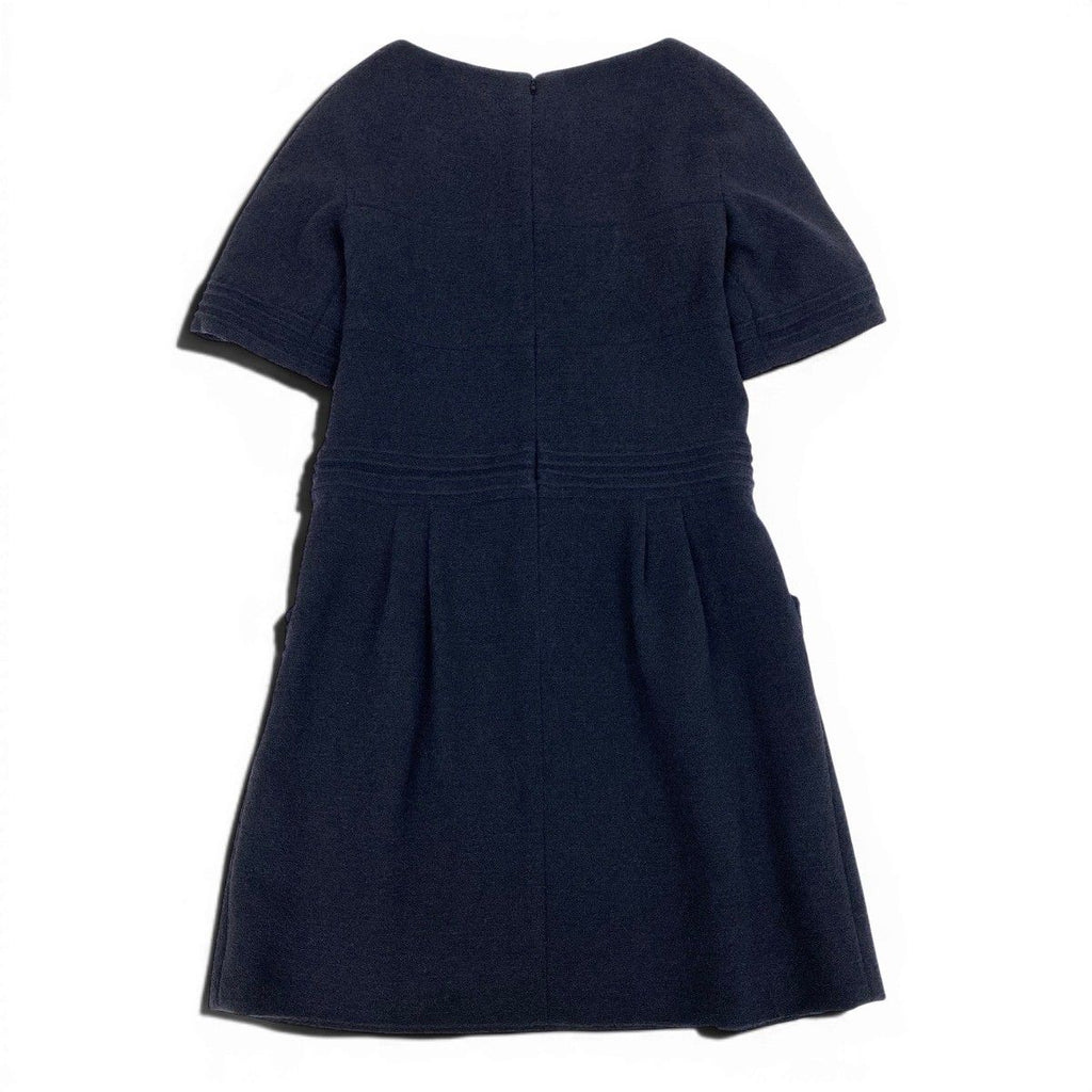 Chanel Short Sleeve Dress Gripoix Button 34 Black — view 3