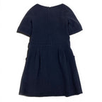 Chanel Short Sleeve Dress Gripoix Button 34 Black — view 3
