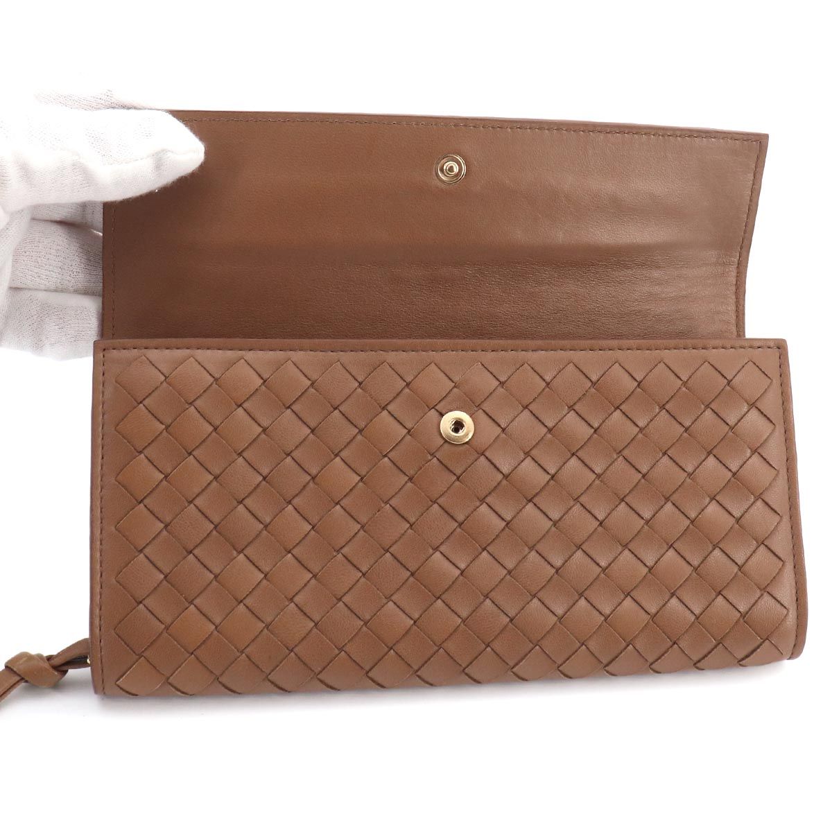 Bottega Veneta Intrecciato Bifold Wallet Leather Brown