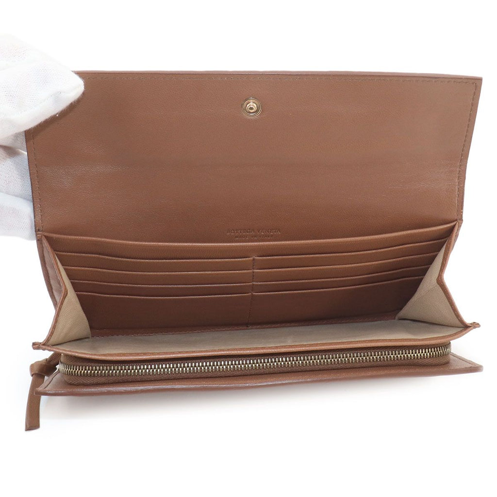 Bottega Veneta Intrecciato Bifold Wallet Leather Brown