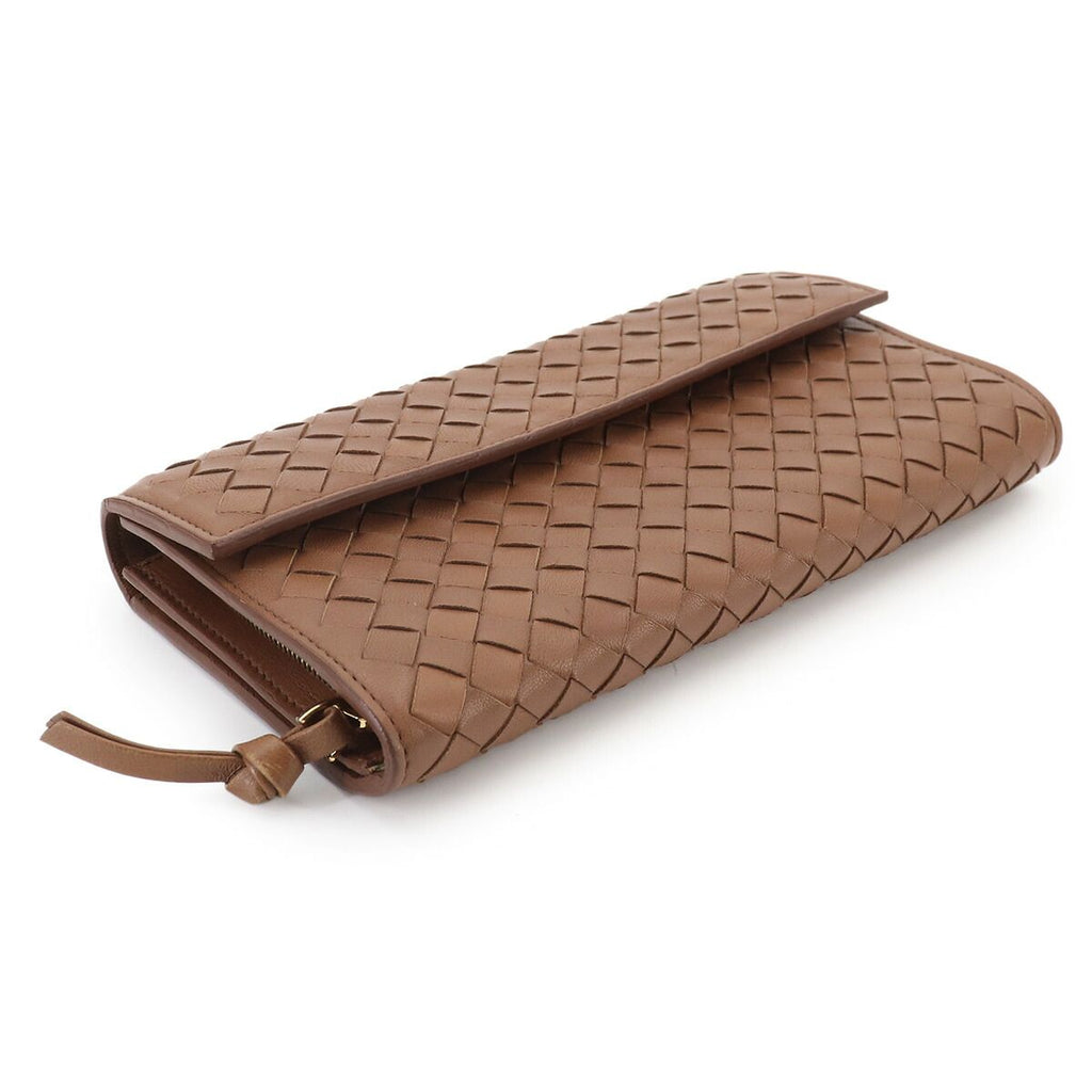 Bottega Veneta Intrecciato Bifold Wallet Leather Brown