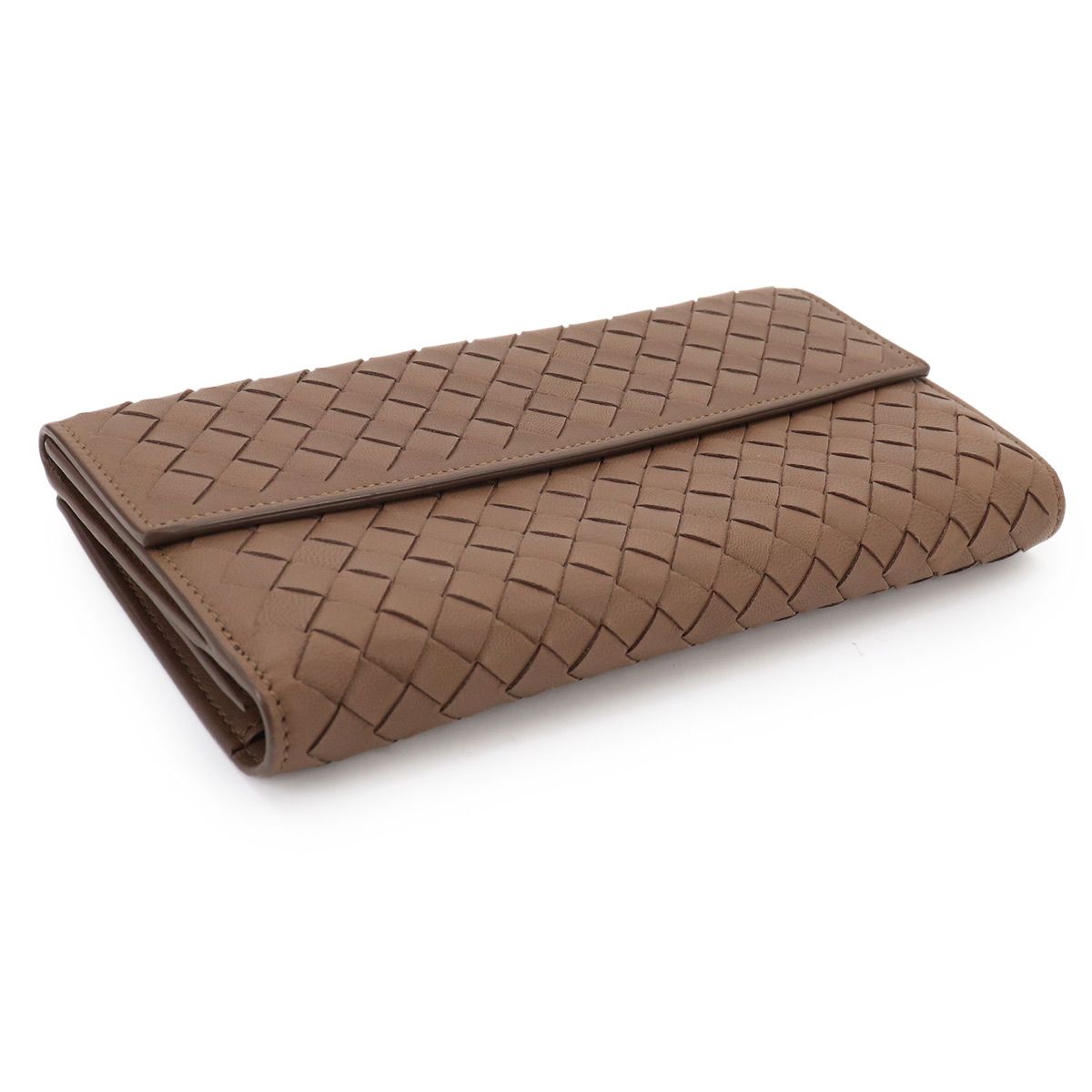 Bottega Veneta Intrecciato Hook Wallet Leather Brown