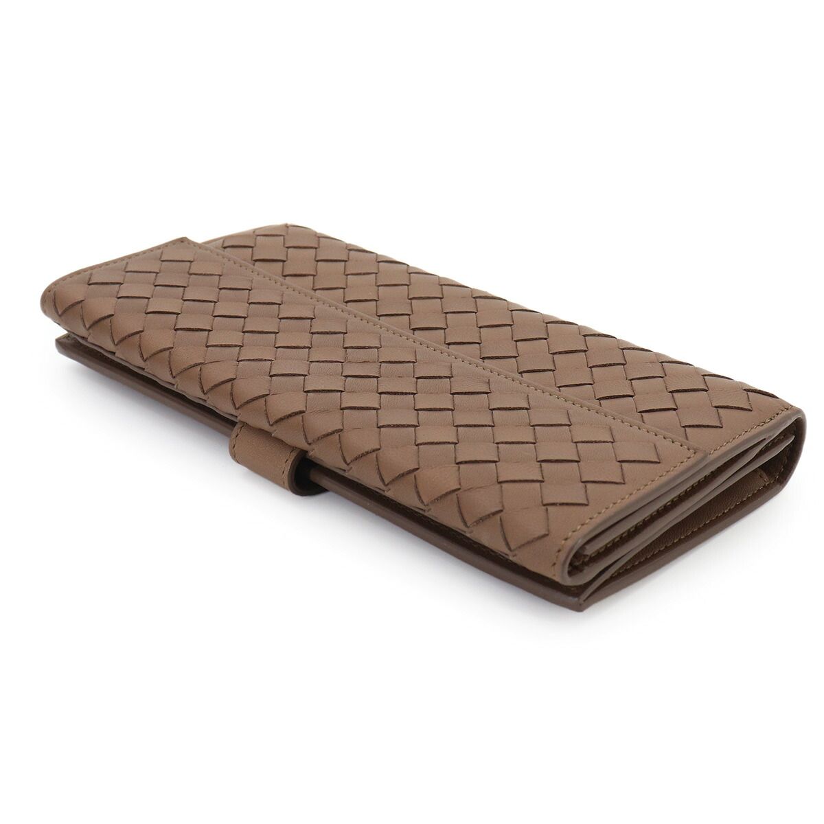 Bottega Veneta Intrecciato Hook Wallet Leather Brown