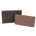 Bottega Veneta Intrecciato Hook Wallet Leather Brown