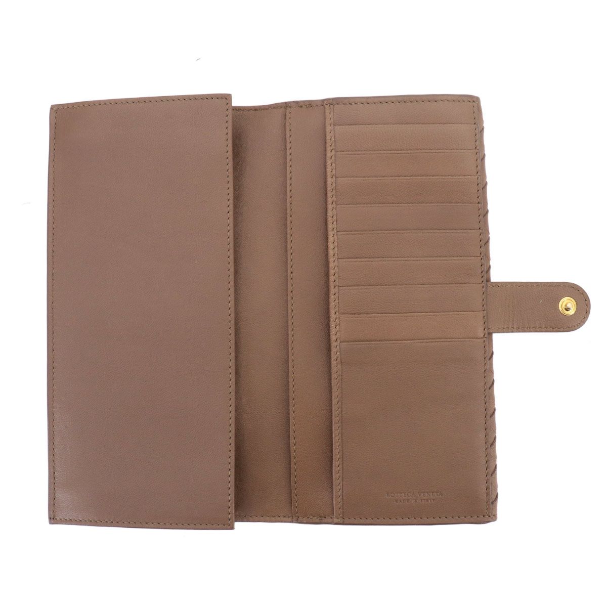 Bottega Veneta Intrecciato Hook Wallet Leather Brown