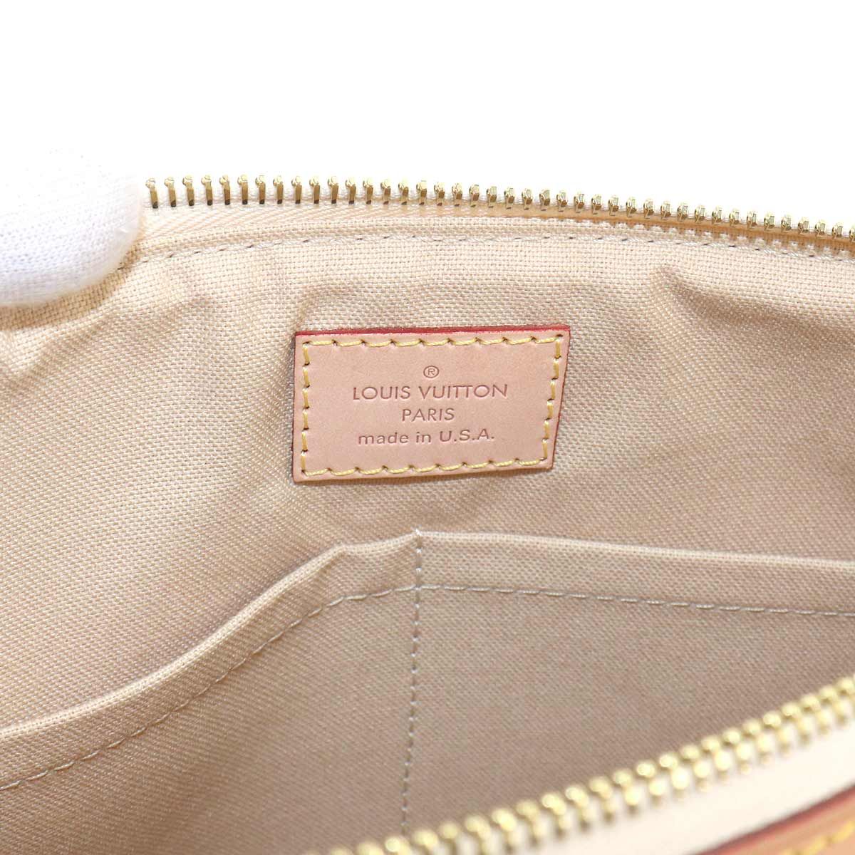 Louis Vuitton Damier Azur Siracusa PM Shoulder Bag Gold