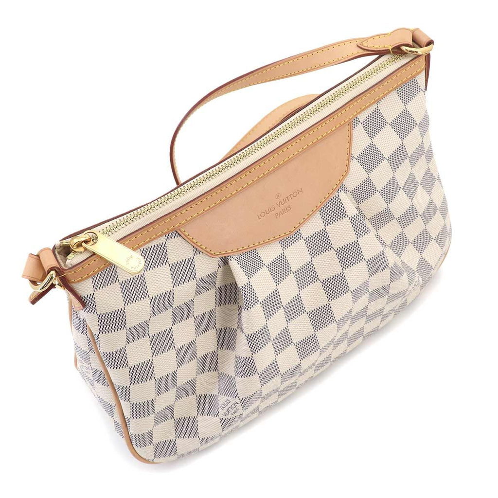 Louis Vuitton Damier Azur Siracusa PM Shoulder Bag Gold