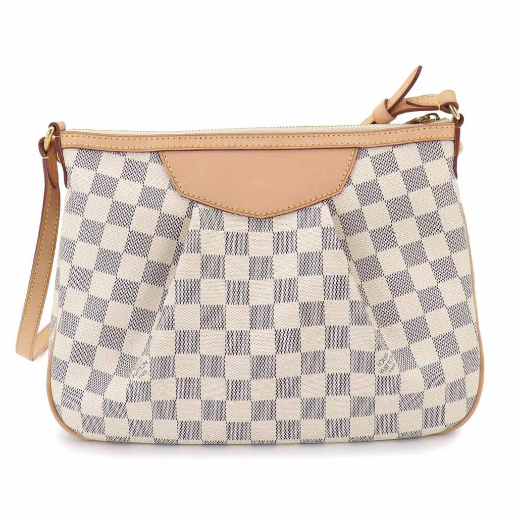 Louis Vuitton Damier Azur Siracusa PM Shoulder Bag Gold