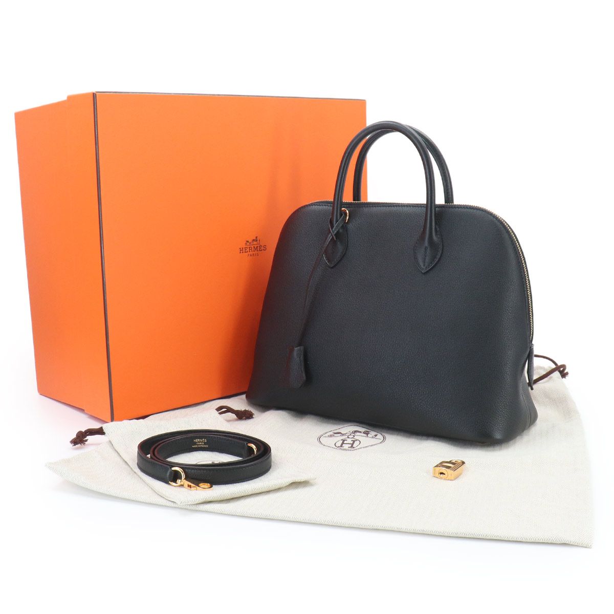 Hermes Bolide 30 2-Way Bag Taurillon Noviyo Black