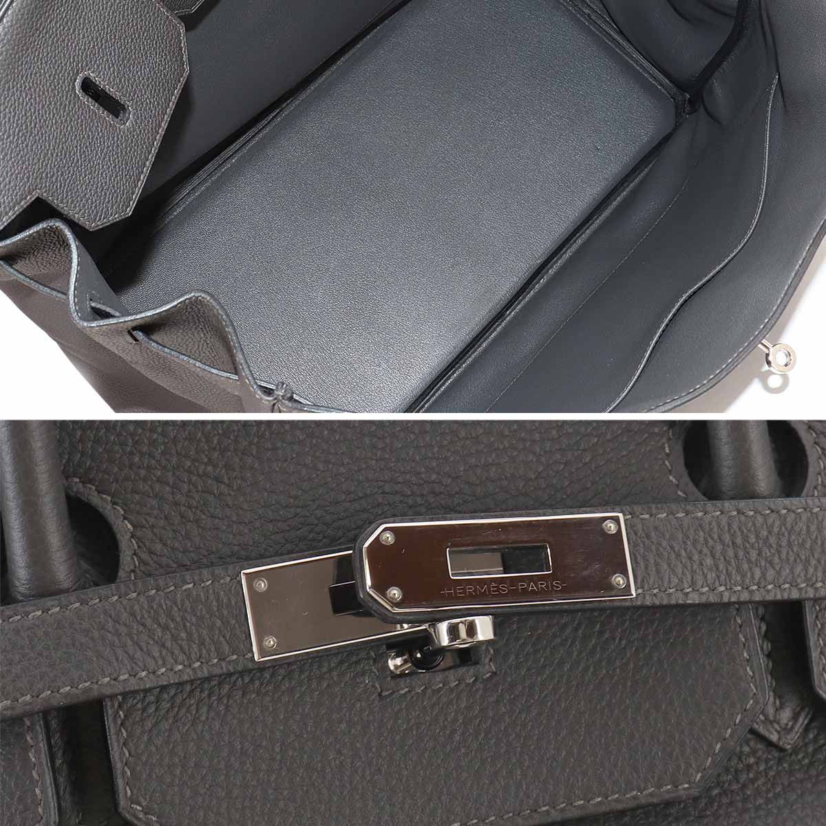 Hermes Birkin 40 Togo Graphite Hand Bag Silver — view 8