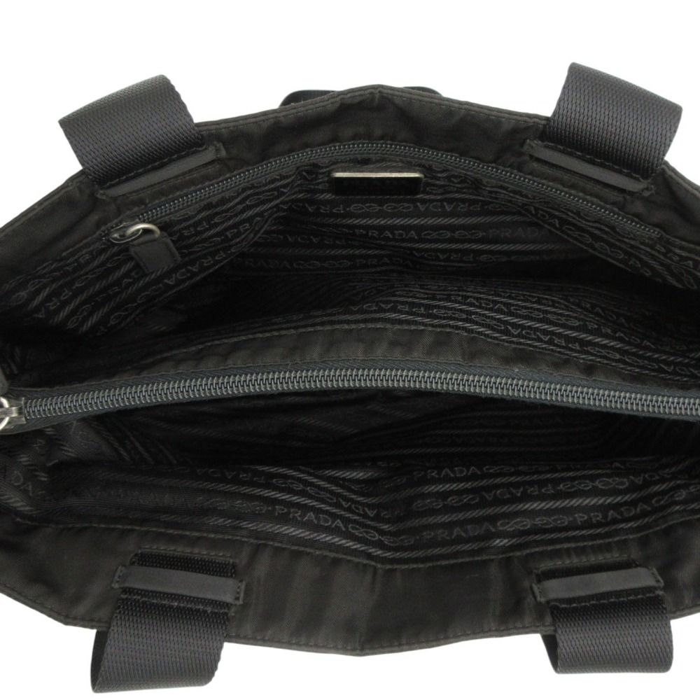 Prada Sports Tote Lava Logo One Point Nylon Shoulder Bag Black