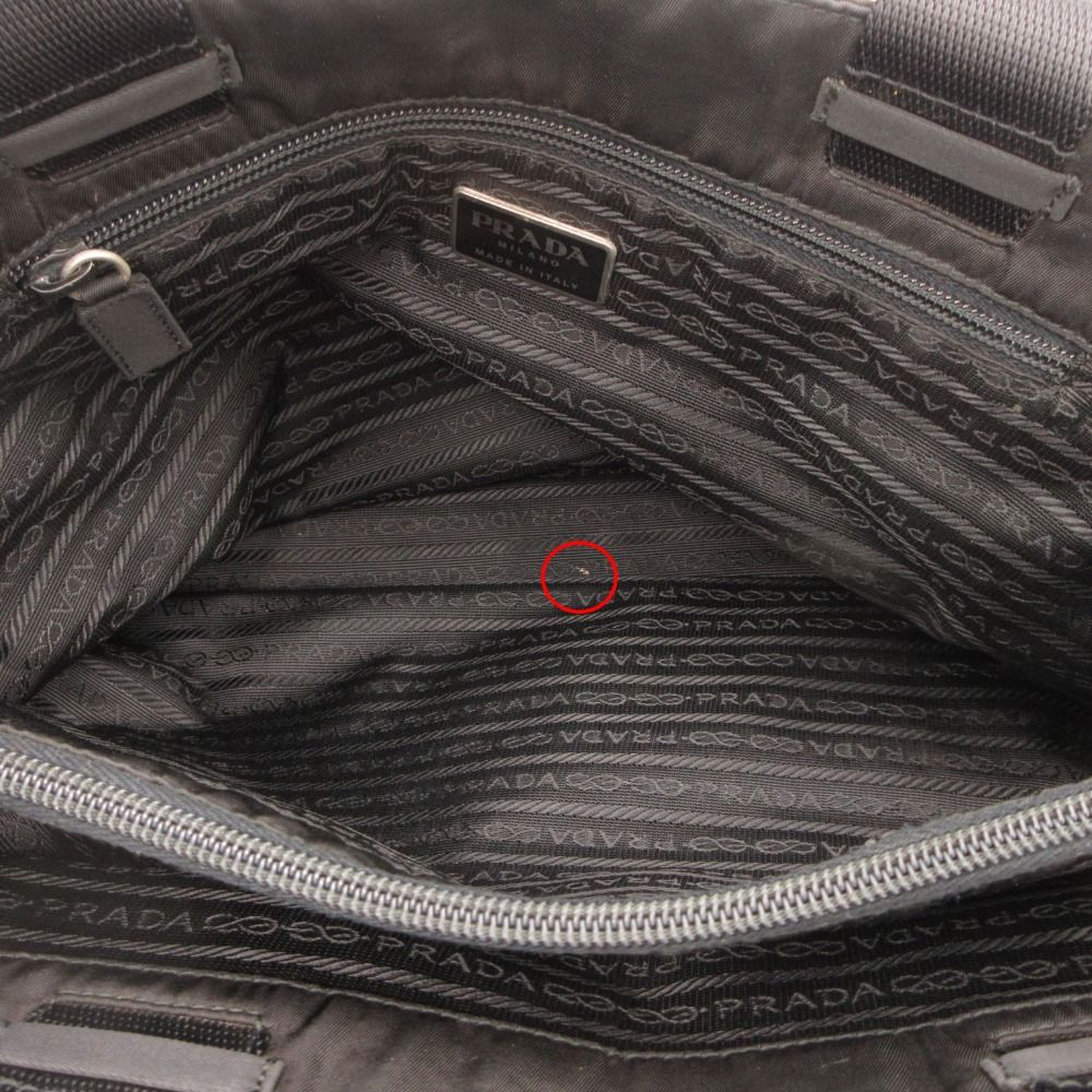 Prada Sports Tote Lava Logo One Point Nylon Shoulder Bag Black
