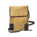 Loewe Shoulder Bag Anagram Logo Suede Flap Beige