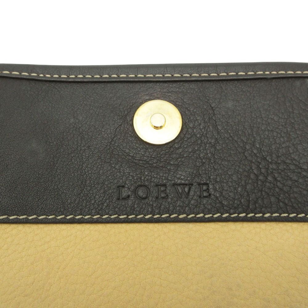 Loewe Shoulder Bag Anagram Logo Suede Flap Beige