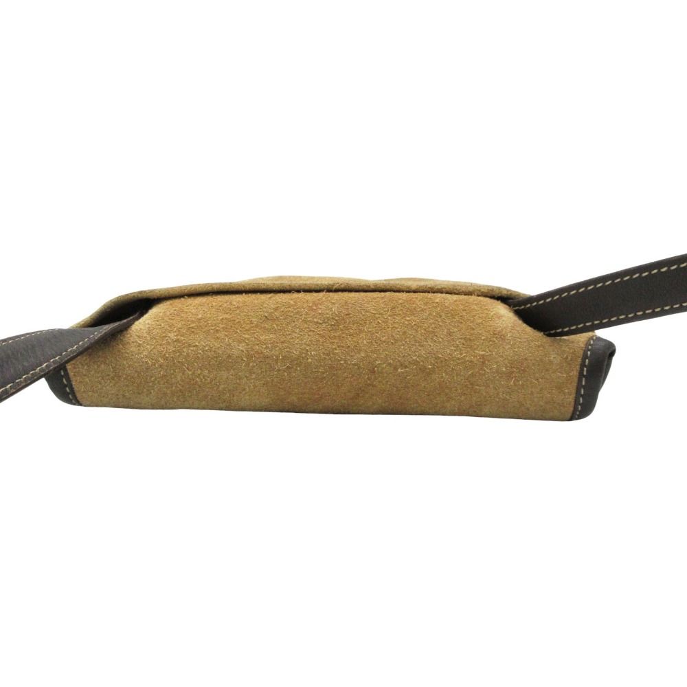 Loewe Shoulder Bag Anagram Logo Suede Flap Beige