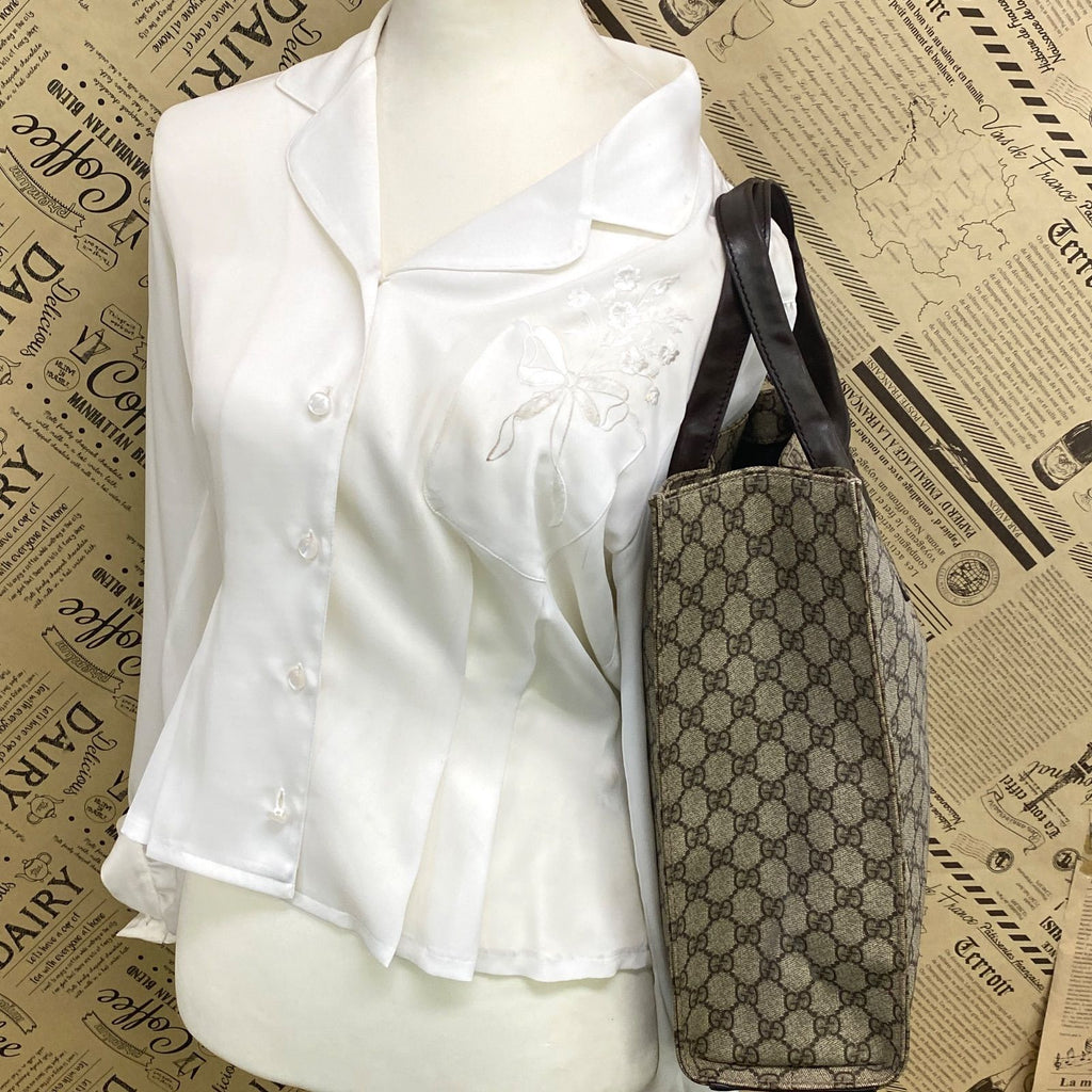 Gucci GG Supreme Canvas Tote Bag Brown — view 3