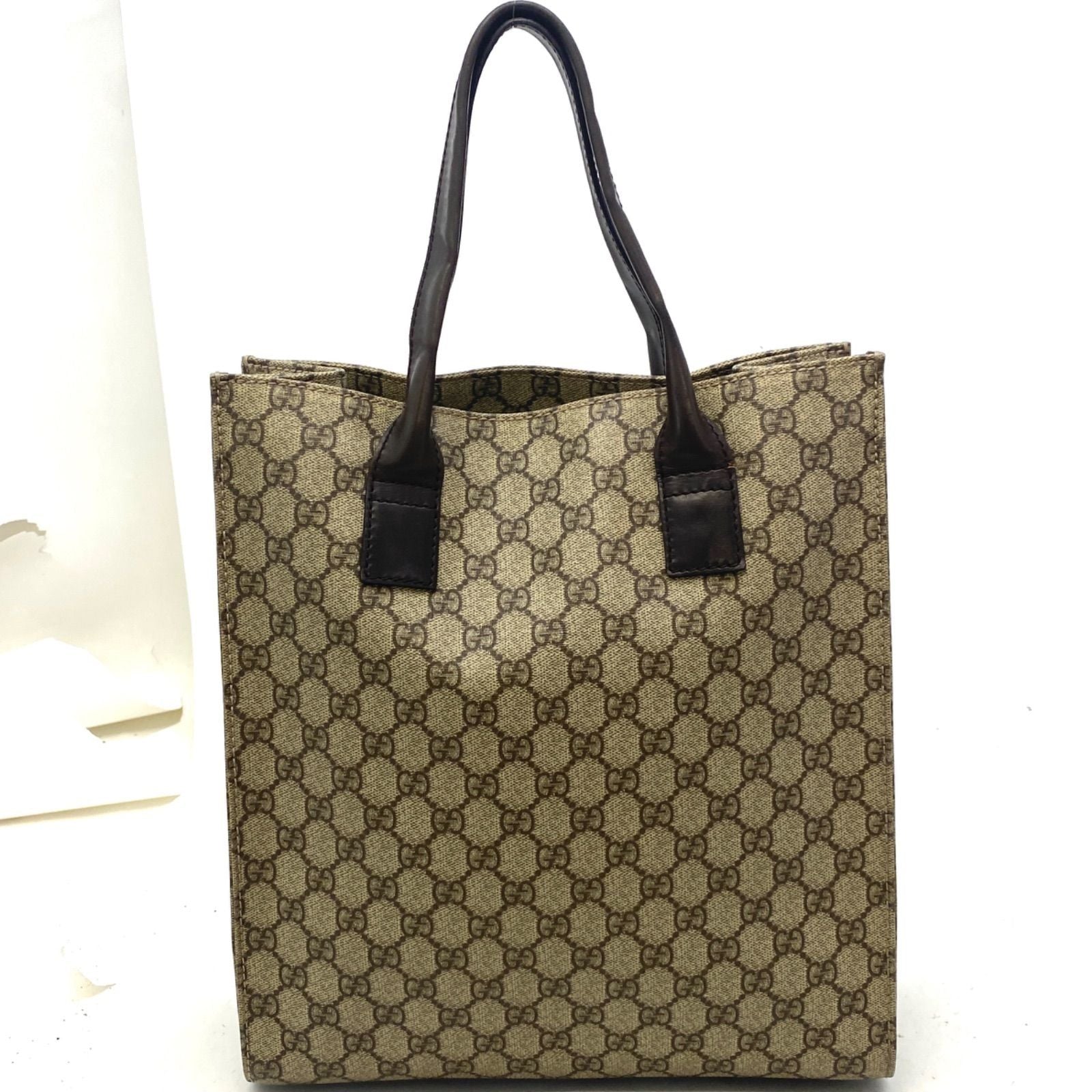 Gucci GG Supreme Canvas Tote Bag Brown