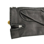 Hermes Gloves Logo Charm Chain Lambskin 7.5 Black
