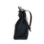 Hermes Handbag Herbag Zip PM Pouch Toile Military Leather Navy