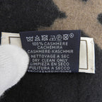 Hermes Clic Clac Cashmere Scarf with Fringe Shawl Brown Black