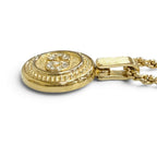 Dior Vintage CD Logo Rhinestone Coin Motif Necklace Gold