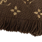 Louis Vuitton Echarpe Logo Mania Shine Wool Silk Brown Monogram Scarf