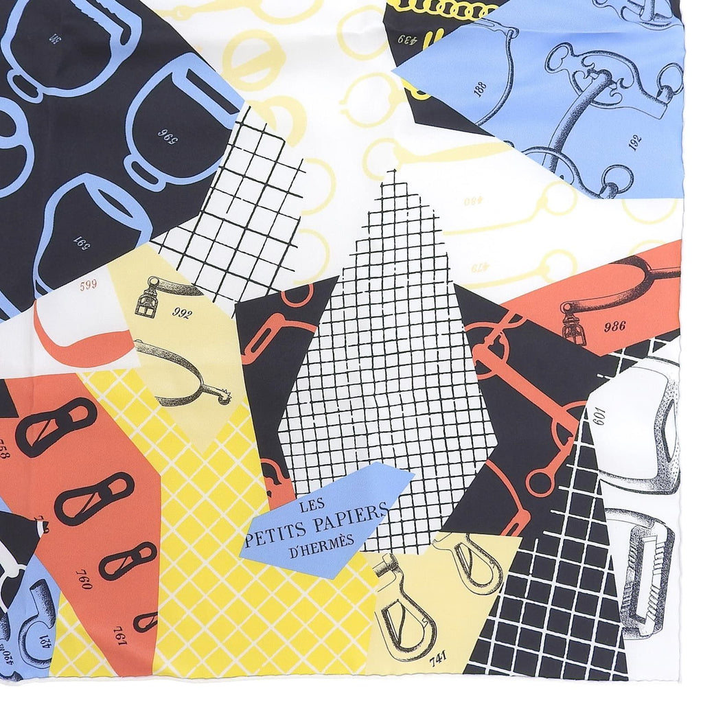 Hermes Carre 70 les Petit Papier'd 100% Silk Scarf Multi