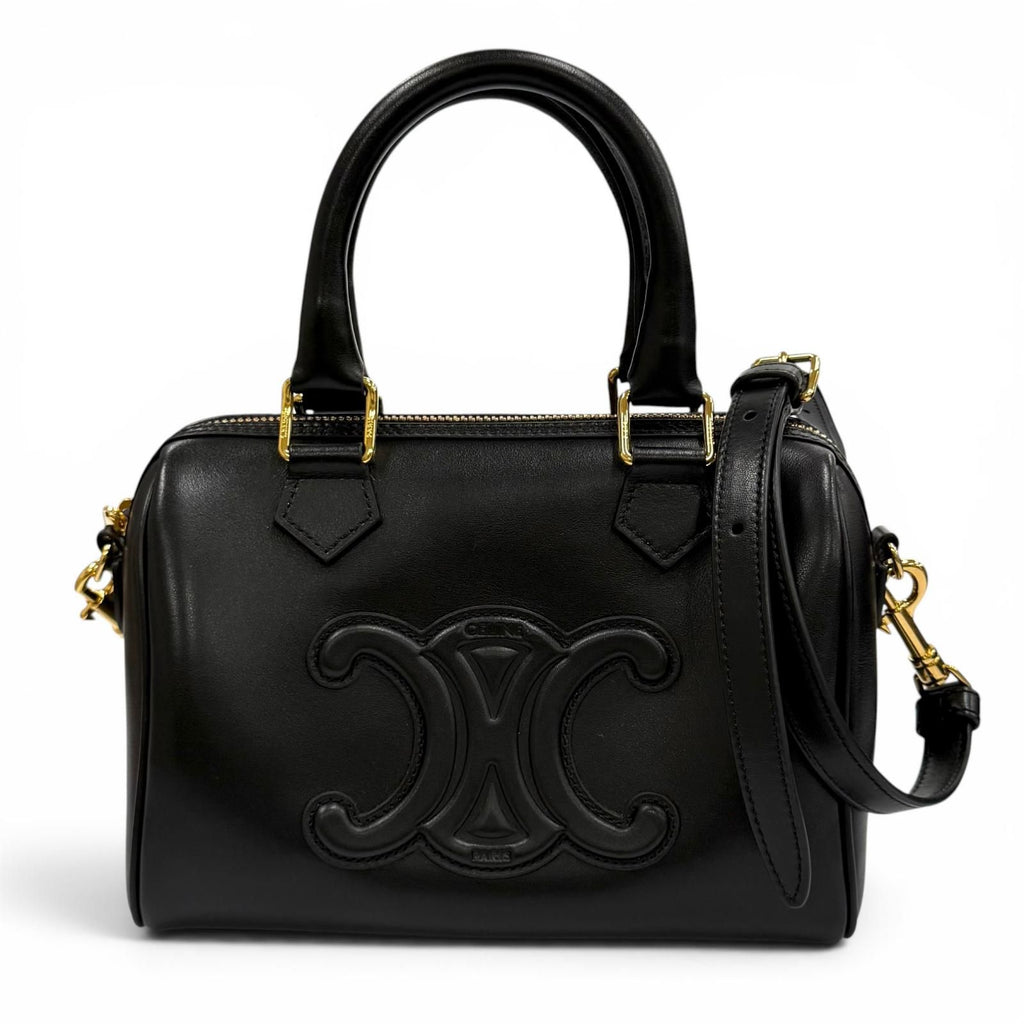 Celine Smooth Calfskin Cuir Triomphe Small Boston 2-Way Shoulder Bag