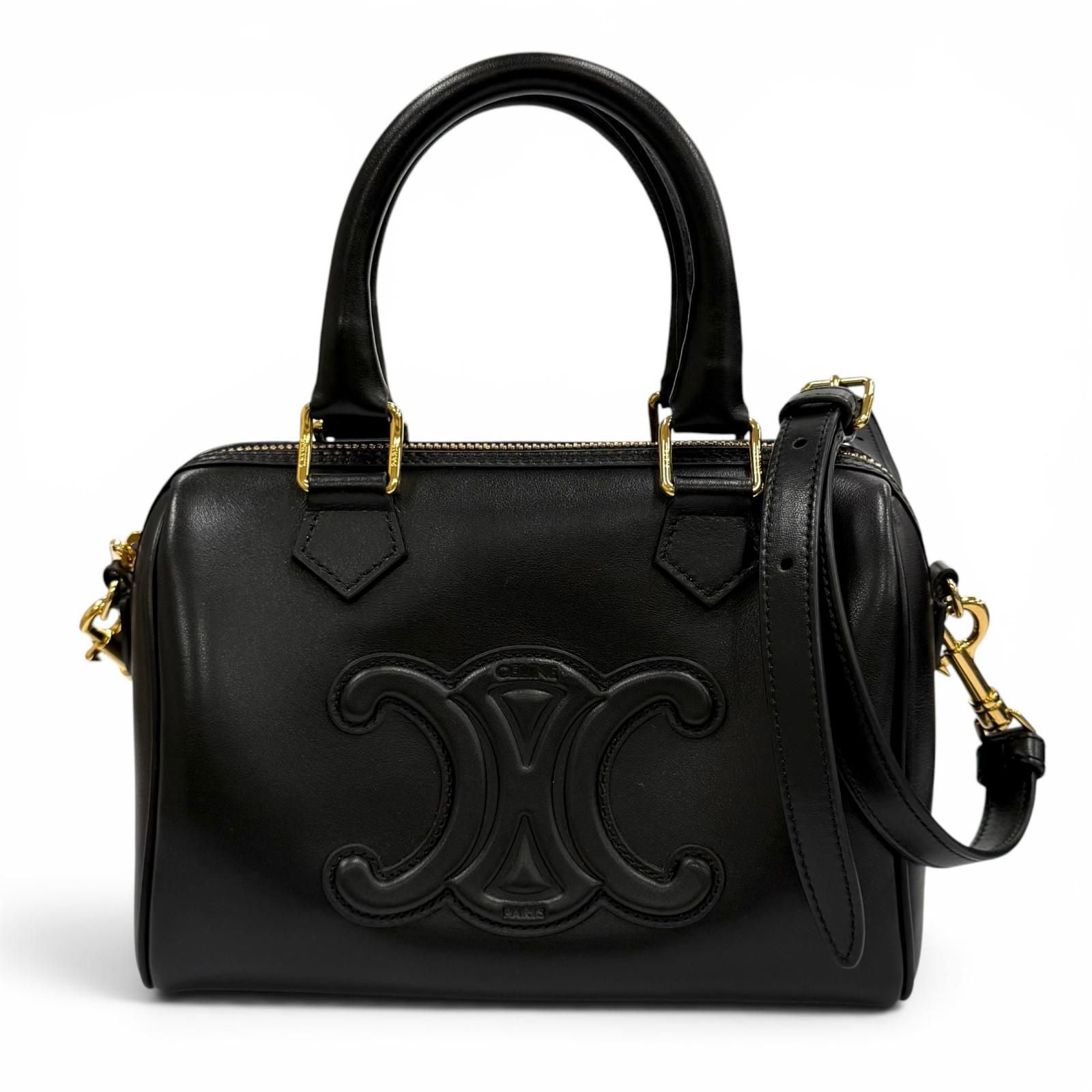 Celine Smooth Calfskin Cuir Triomphe Small Boston 2-Way Shoulder Bag