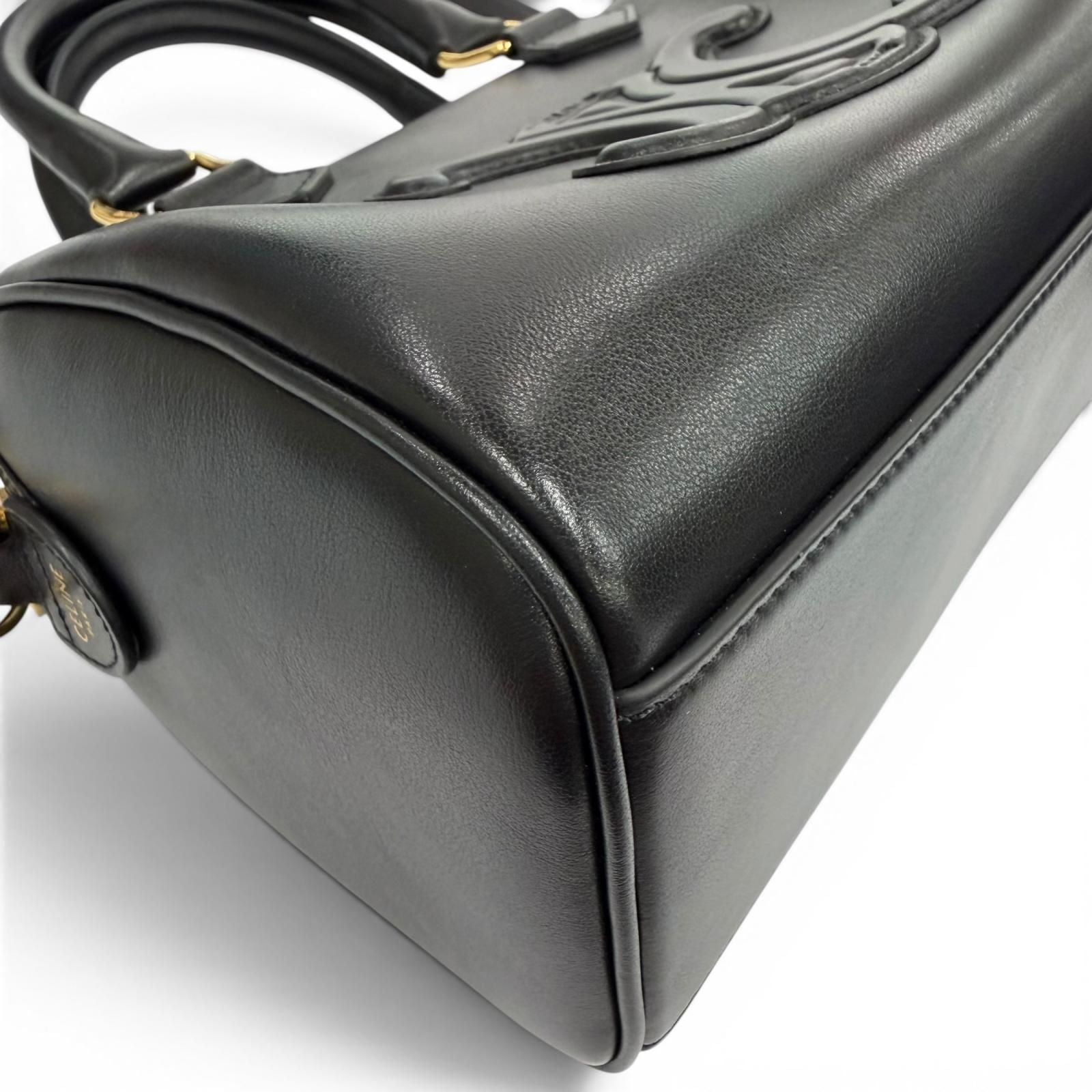 Celine Smooth Calfskin Cuir Triomphe Small Boston 2-Way Shoulder Bag
