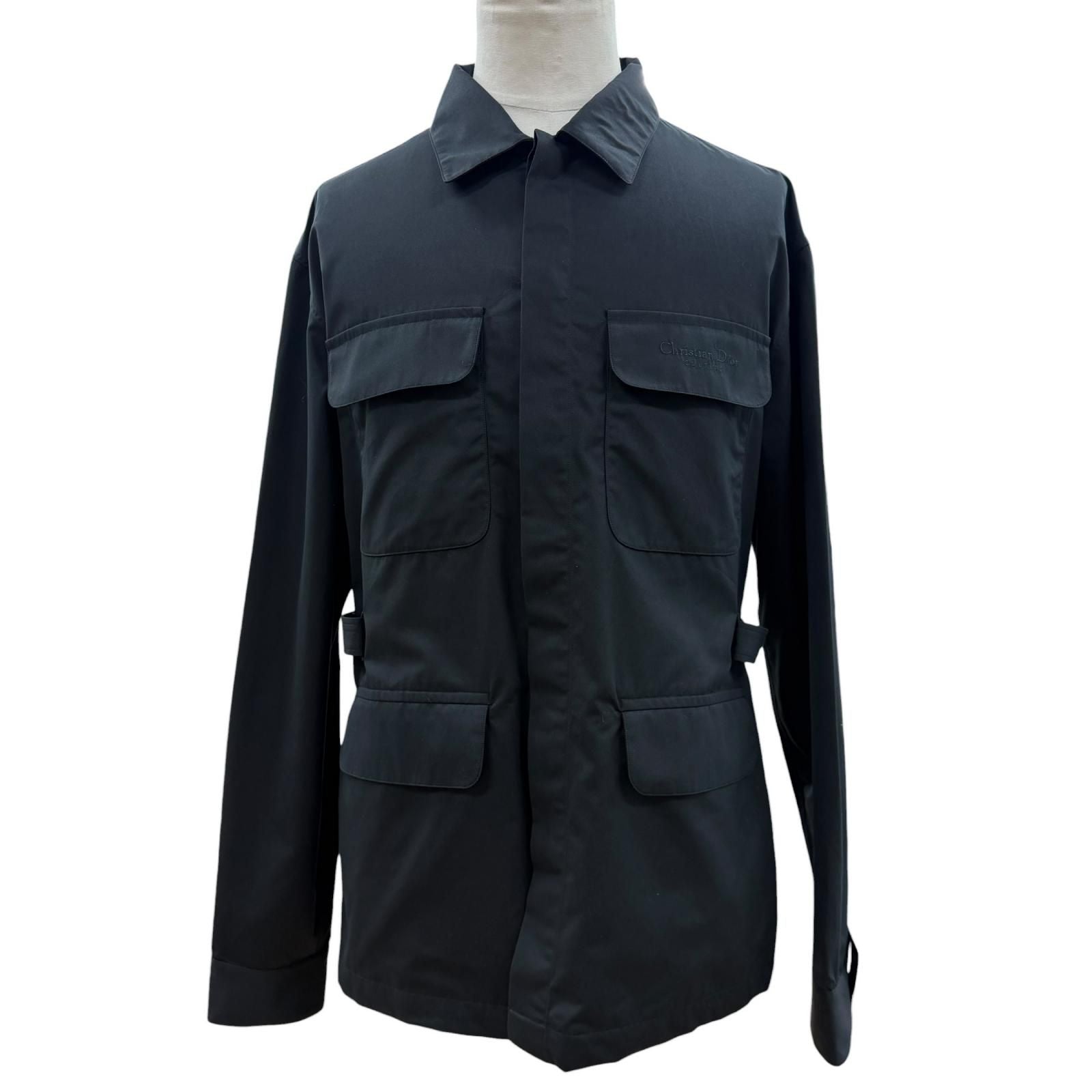 Dior Homme Couture Embroidered Shirt Logo Embroidery with Belt Long Sleeve 40