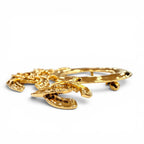 Chanel Vintage 5 CC Logo Circle Swing Brooch Gold French